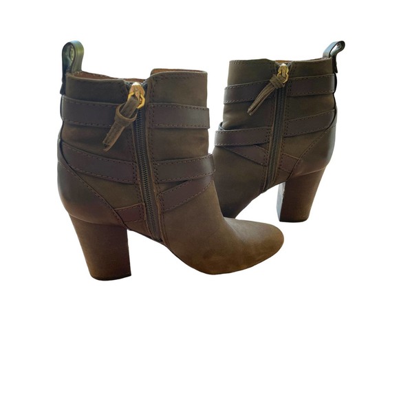 Louise et Cie Lo Seneca Brown Double Strap Ankle Leather Booties 7 - Picture 5 of 11